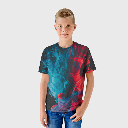 Детская футболка 3D Абстракция Краски, цвет 3D печать - фото 3