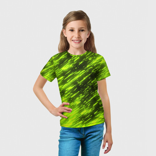 Детская футболка 3D с принтом ЗЕЛЕНЫЙ ОГОНЬ, вид сбоку #3