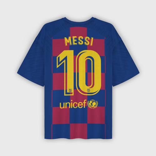 Мужская футболка oversize 3D Messi home 19-20 season, цвет 3D печать - фото 2