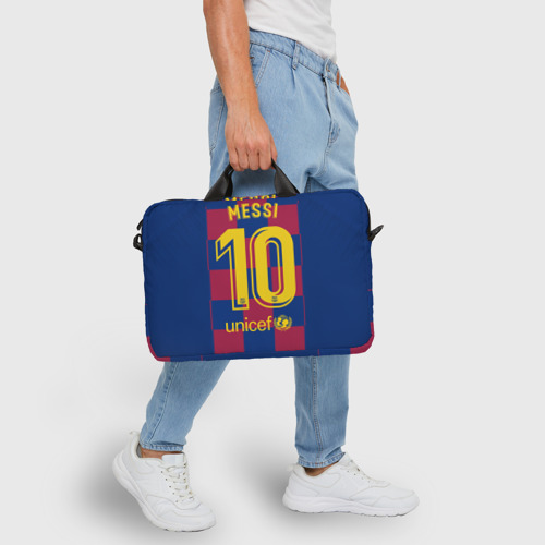 Сумка для ноутбука 3D Messi home 19-20 season, цвет 3D печать - фото 6