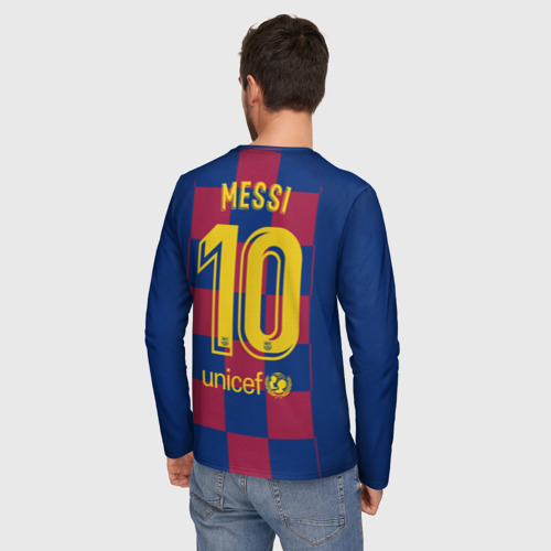 Мужской лонгслив 3D Messi home 19-20 season - фото 4