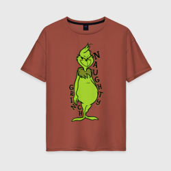 Женская футболка хлопок Oversize Naughty Grinch