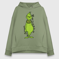 Женское худи Oversize хлопок Naughty Grinch