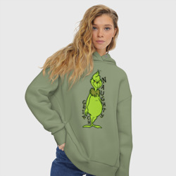 Женское худи Oversize хлопок Naughty Grinch - фото 2