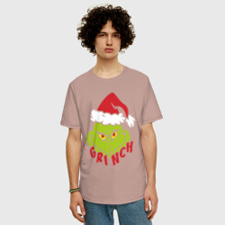 Мужская футболка хлопок Oversize Cristmas Grinch - фото 2