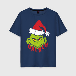 Женская футболка хлопок Oversize Cristmas Grinch