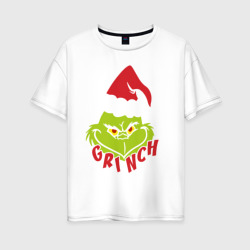 Женская футболка хлопок Oversize Cristmas Grinch