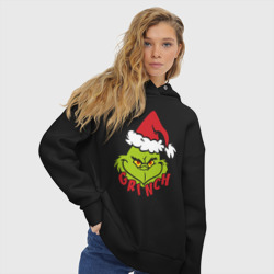 Женское худи Oversize хлопок Cristmas Grinch - фото 2