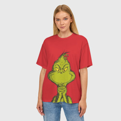 Женская футболка oversize 3D Grinch - фото 2