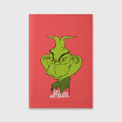 Обложка для паспорта матовая кожа Mr. Grinch