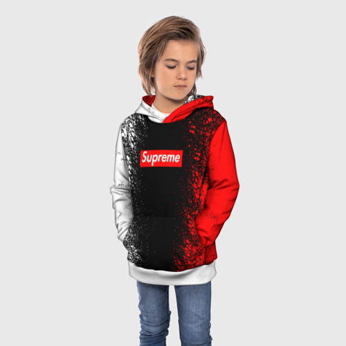 Детская толстовка 3D Supreme (Red and white paint) Фото 01 Детская толстовка 3D Supreme (Red and white paint) Фото 01