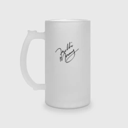 Кружка пивная матовое стекло Автограф Фредди Меркьюри