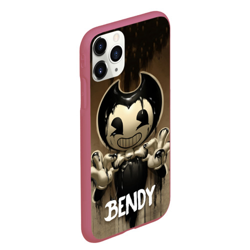 Чехол для iPhone 11 Pro Max матовый Bendy, цвет малиновый - фото 3