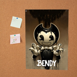 Постер с принтом Bendy для любого человека, вид спереди №2. Цвет основы: белый