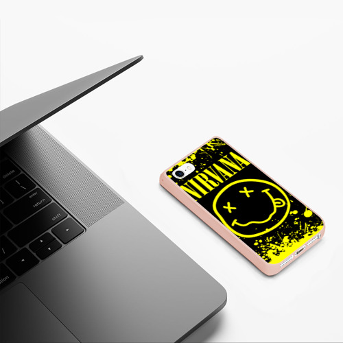 Чехол для iPhone 5/5S матовый Nirvana, цвет светло-розовый - фото 5