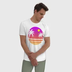 Мужская пижама с белой футболкой хлопок Tequila Sunset - фото 2