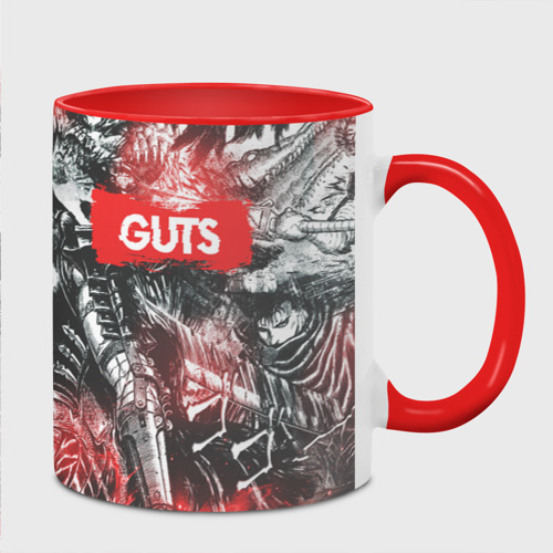 Кружка с полной запечаткой Guts, цвет белый + красный