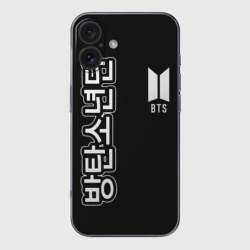 Чехол для iPhone 16 силиконовый с защитой камеры BTS