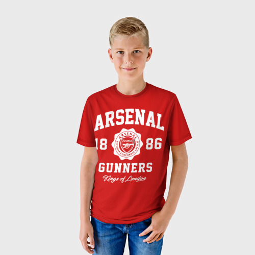 Детская футболка 3D с принтом Арсенал, фото на моделе #1