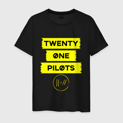 Мужская футболка хлопок Twenty one pilots, цвет черный