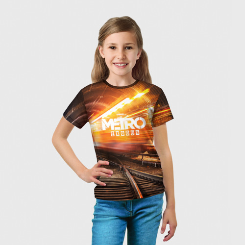 Детская футболка 3D с принтом Metro Exodus, вид сбоку #3