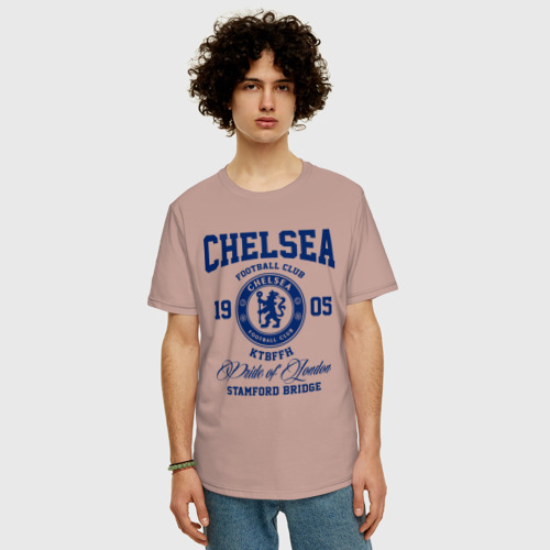Мужская футболка хлопок Oversize Челси, цвет пыльно-розовый - фото 3