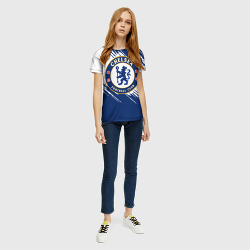 Женская футболка 3D с принтом Челси, вид сбоку #3