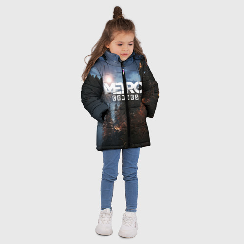 Зимняя куртка для девочек 3D Metro Exodus, цвет черный - фото 5