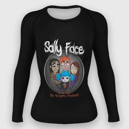 Женский рашгард 3D с принтом Sally Face, вид спереди #2