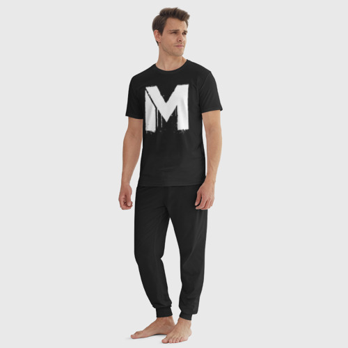 Мужская пижама хлопок METRO, цвет черный - фото 5