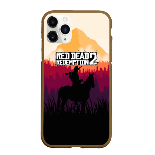 Чехол для iPhone 11 Pro Max матовый Red Dead Redemption 2, цвет коричневый