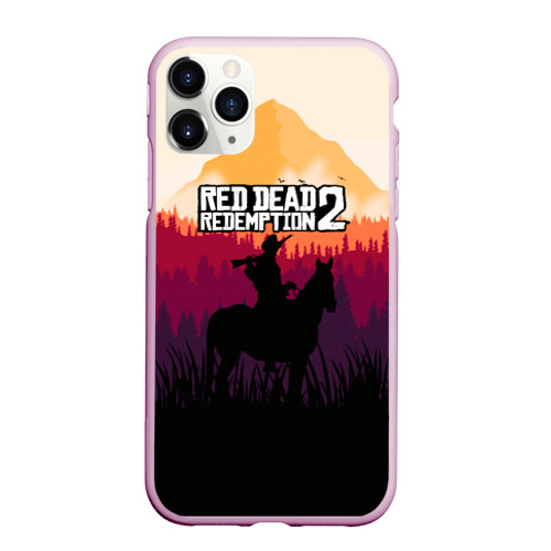 Чехол для iPhone 11 Pro Max матовый Red Dead Redemption 2, цвет розовый