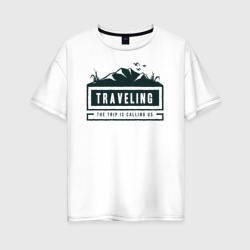 Женская футболка хлопок Oversize Traveling