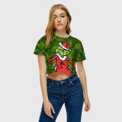 Женская футболка Crop-top 3D Гринч - фото 2