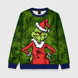 Детский свитшот 3D Гринч новогодний