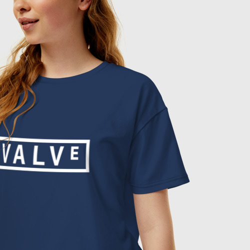 Женская футболка хлопок Oversize с принтом Valve Portal Half-life, фото на моделе #1