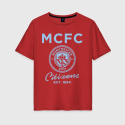 Женская футболка хлопок Oversize Манчестер Сити