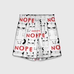 Детские спортивные шорты 3D Grumpy Cat: Nope mem pattren