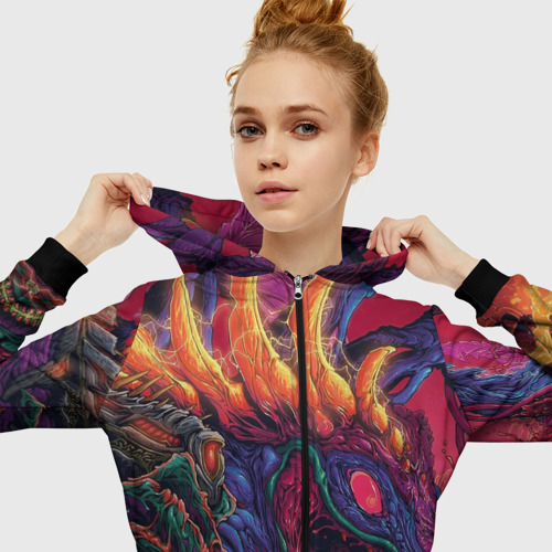 Женская толстовка 3D на молнии Hyperbeast, цвет черный - фото 5