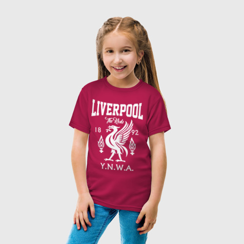 Детская футболка хлопок Ливерпуль, цвет маджента - фото 5