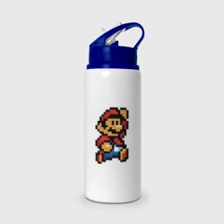 Бутылка для воды с трубочкой Супер Марио ретро пиксельный