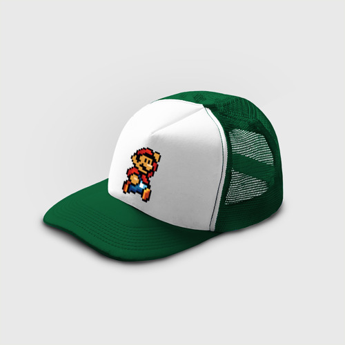 Кепка тракер с сеткой Супер Марио ретро пиксельный, цвет зеленый - фото 3