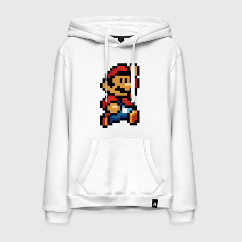 Мужская толстовка хлопок Супер Марио ретро пиксельный, цвет белый
