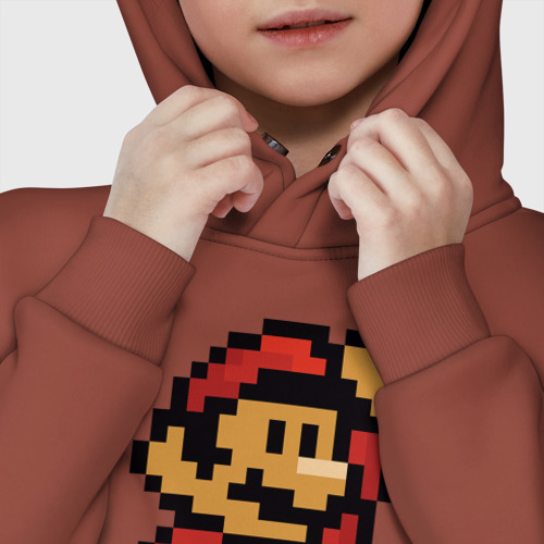 Детское худи Oversize хлопок Супер Марио ретро пиксельный, цвет кирпичный - фото 7