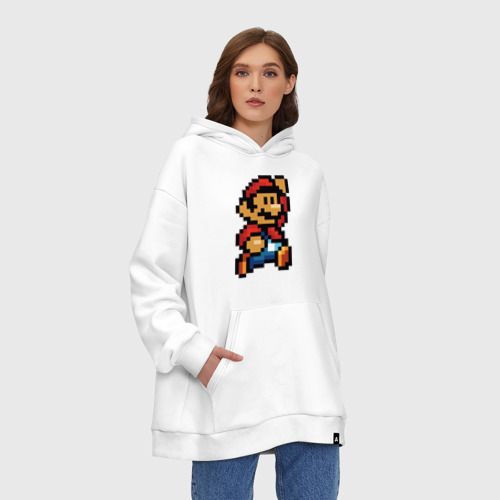 Худи SuperOversize хлопок Супер Марио ретро пиксельный, цвет белый - фото 4