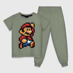 Детская пижама хлопок Супер Марио ретро пиксельный
