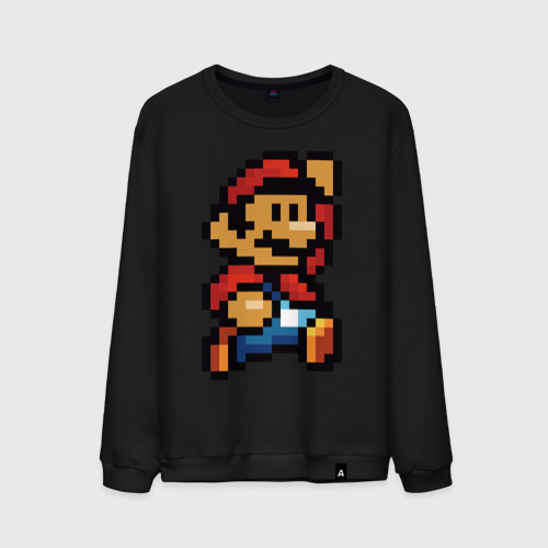 Мужской свитшот хлопок Супер Марио ретро пиксельный, цвет черный