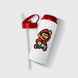 Бутылка для воды с трубочкой Супер Марио ретро пиксельный - фото 2