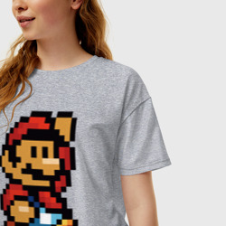 Женская футболка хлопок Oversize Супер Марио ретро пиксельный - фото 2