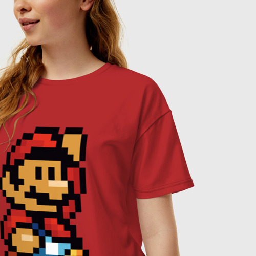 Женская футболка хлопок Oversize с принтом Супер Марио, фото на моделе #1